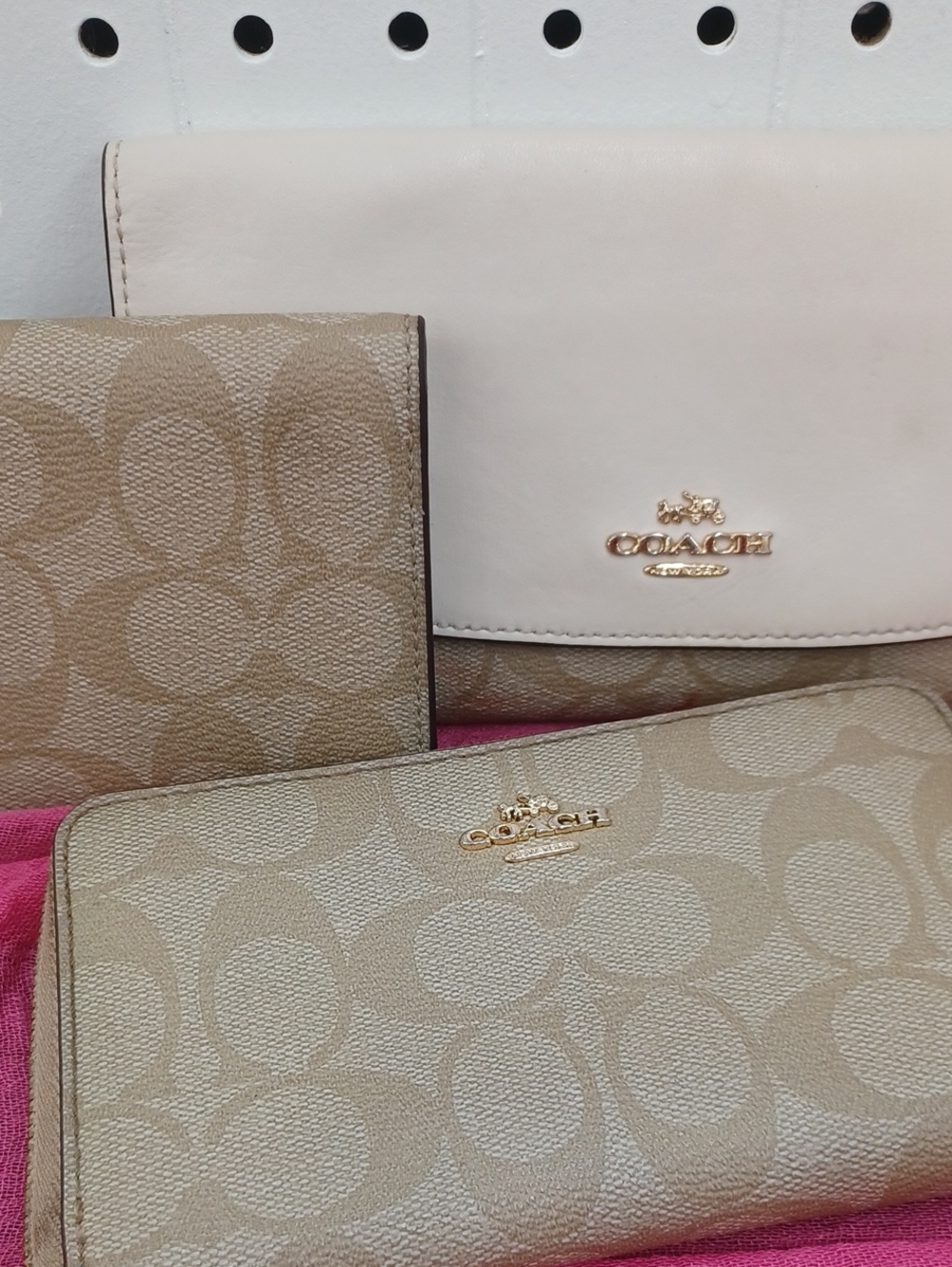 Coach 3 Piece Lot Khaki Signature